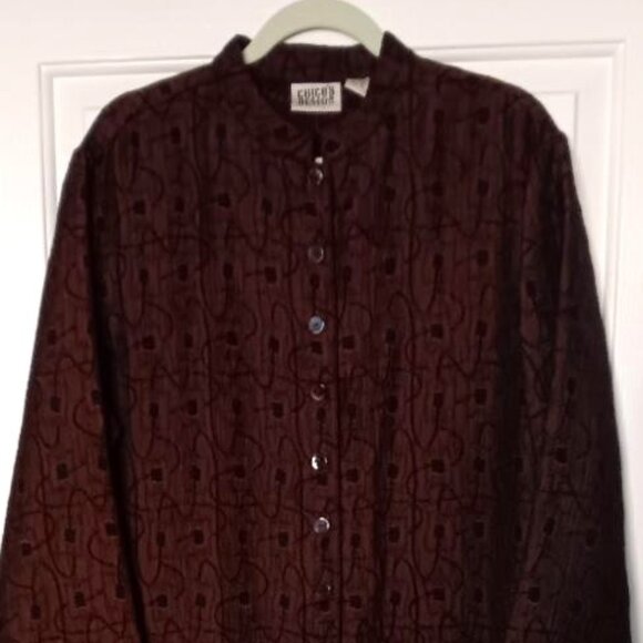 Additions by Chico's Asian Inspired jacket in red/black in size XL/3/16-18 - Picture 2 of 7